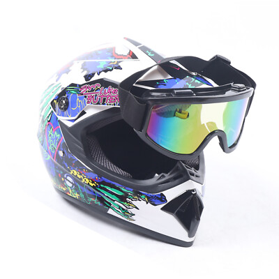 Off Road Helmet Adult Sizes Helmet & Gloves Goggles For Dirt Bike DOT Motorcycle