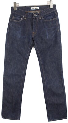 ACNE JEANS MIC RIGID Herren Jeans W28/L32 Reißverschluss Dunkelblau Tapered