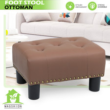15"Small Lift Top Ottoman Tufted Benches Upholstered Modern Brown Footrest Stool