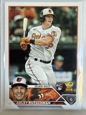 Adley Rutschman 2023 Topps Series 1 RC #250 Orioles Rookie Base Gold Cup AllStar