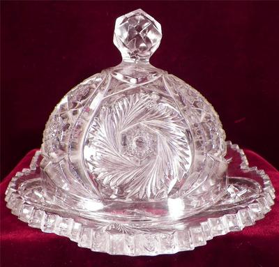 Wiltec Butter Dish McKee Bros EAPG Clear Glass 1904 Antique #1