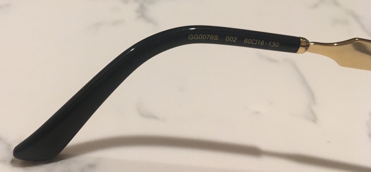 GUCCI GG0076S 002 Black Gold Grey Gradient Women