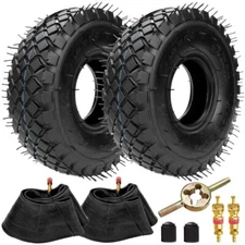 4.10/3.50-4 4.10-4 410-4 Tire and Inner Tube Kit For Lawn Mower Go kart Trailers