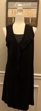 Simply Vera Vera Wang Midi Jersey Knit Stretch Black Tank Dress Small 
