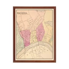 Old Map of Haverhill, MA 1871 - Vintage Haverhill Massachuse