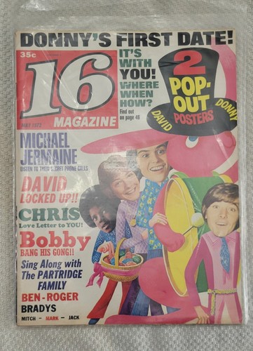 Mai 1972 16 MAGAZIN ~ Jackson 5, Brady Bunch, Partridge Family, Bobby Sherman++ - Bild 1 von 2