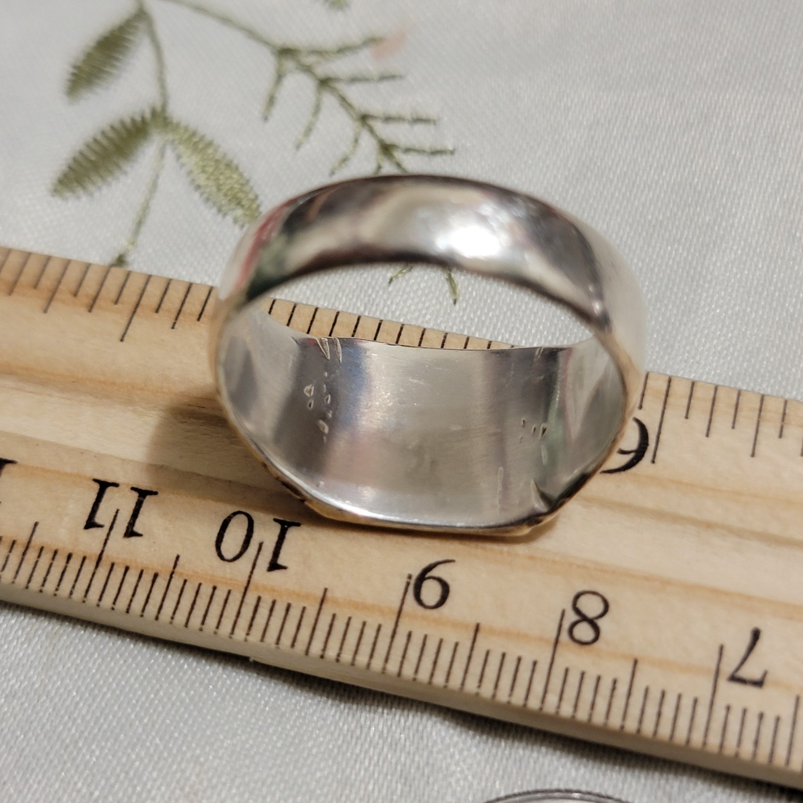 925 sterling silver Square signet ring with engra… - image 11