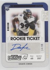 2021 Panini Contenders Rookie Ticket Stub 14/99 Odafe Oweh #159 Auto 12lm