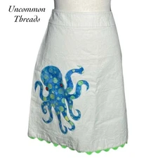 Uncommon Threads Off White Octopus Scalloped Hem Skirt Size 4