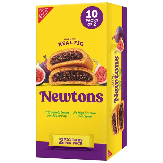 Newtons Fig Bars Soft Fruit Chewy Cookies  10 Snack Packs Free Shipping