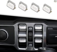 Window Button Cover, 4 Pack Window Switch Cover Trim Interior Ac Color: Silver