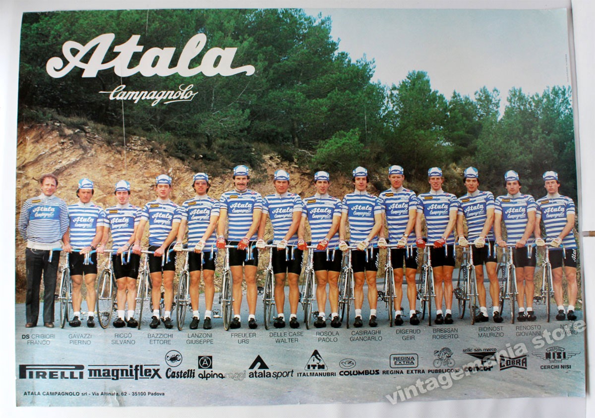 ORIGINAL VINTAGE 70'S ATALA CAMPAGNOLO BICYCLE PROMOTIONAL POSTER