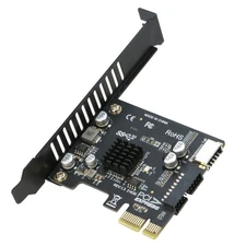 PCIe to 20Pin + Type-E Internal Card, PCI-e x1 to (19+1) Pin USB 3.0 Socket a...