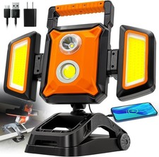 40W Rechargeable Work Light with Clamp, 4000LM Magnetic Work Light Battery Po...