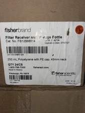 FISHERBRAND 250mL FILTER RECEIVERS/ STORAGE BOTTLES FB12566514 BOX OF 24