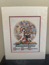 Disneyland Charles Boyer Goofy Small World Holiday Print RARE