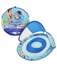 Swimways Premium Baby Spring Float with Sun Canopy up to 33 lbs Shark Blue