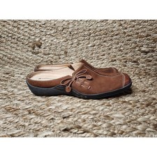 Naturalizer Fanner Slip On Leather Suede Casual Brown Flats Mules Women's 9 M