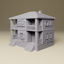 Coastal Hotel - WWII tabletop wargaming terrain - 28mm, 20mm, HO, 15mm Scale