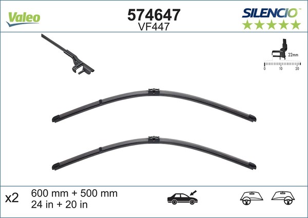 Wischblatt Vorne FÜR BMW X5 (E70), BMW X6 (E71, E72) - Valeo 574647-image