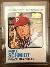 2001 Mike Schmidt Team Topps Legends 1973 Rookie Style On Card Auto PHILLIES HOF. rookie card picture