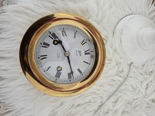 Alte DDR Schiffsuhr Kal. 55 Fischer Messinggeh&auml;use Funktioniert Gebrauchsspuren;