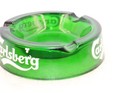 1960's Advertising Carlsberg Beer Ashtray, Emerald Green Glass Round, Retro — photo 8