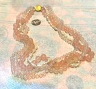14K gold clasp/ Rose Quartz & freshwater pearl 4- strand 18” knotted necklace — photo 7