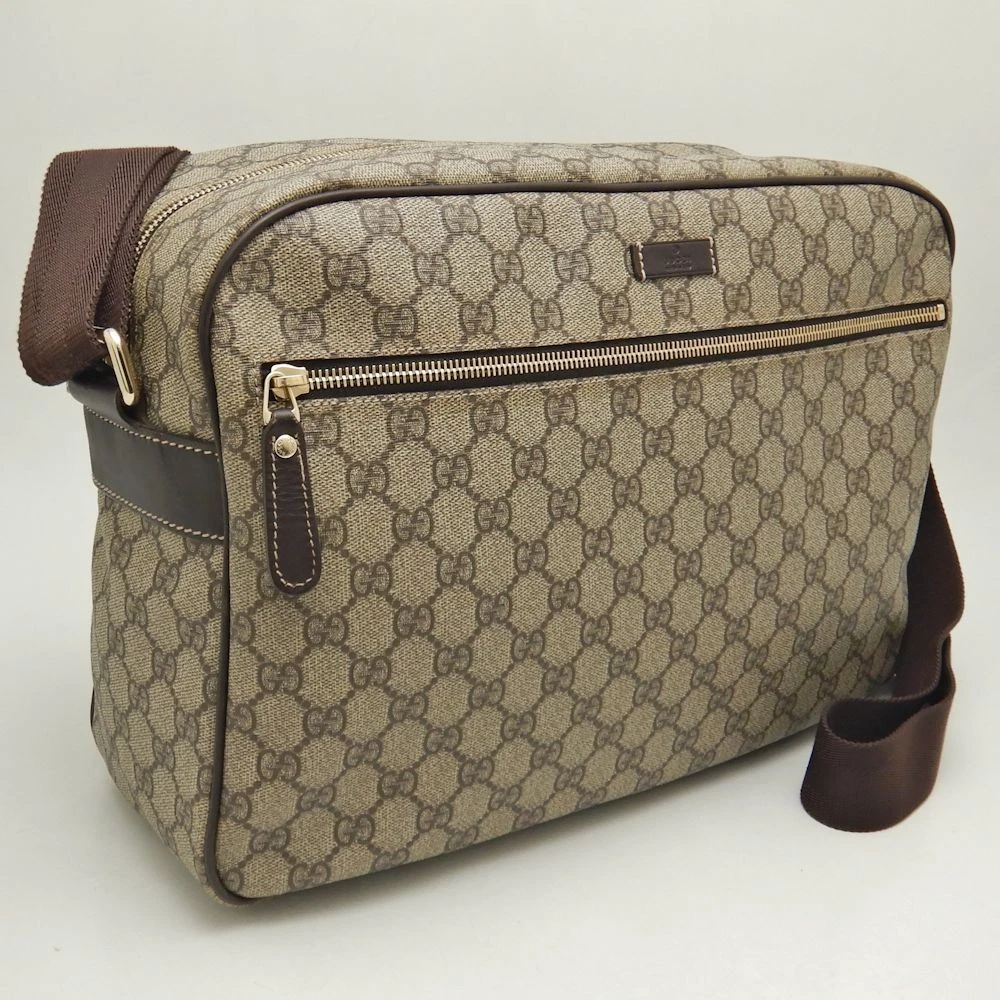 GUCCI 211107 Shoulder Bag GG Supreme Canvas Beige 251556 Used