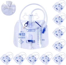 Urinary Drainage Bag 5 & 10 Pcs with Anti-Reflux Chamber, Urine Bag with 2000 mL