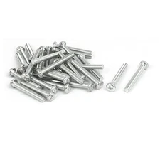 M5 x 35mm Fully Thread Phillips Round Head Machine Screws Bolts Fasteners 30PCS