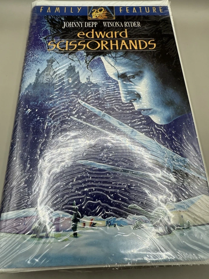 SEALED Edward Scissorhands (1994 Release) VHS Clamshell Release FOX Video Foto 2 de 4