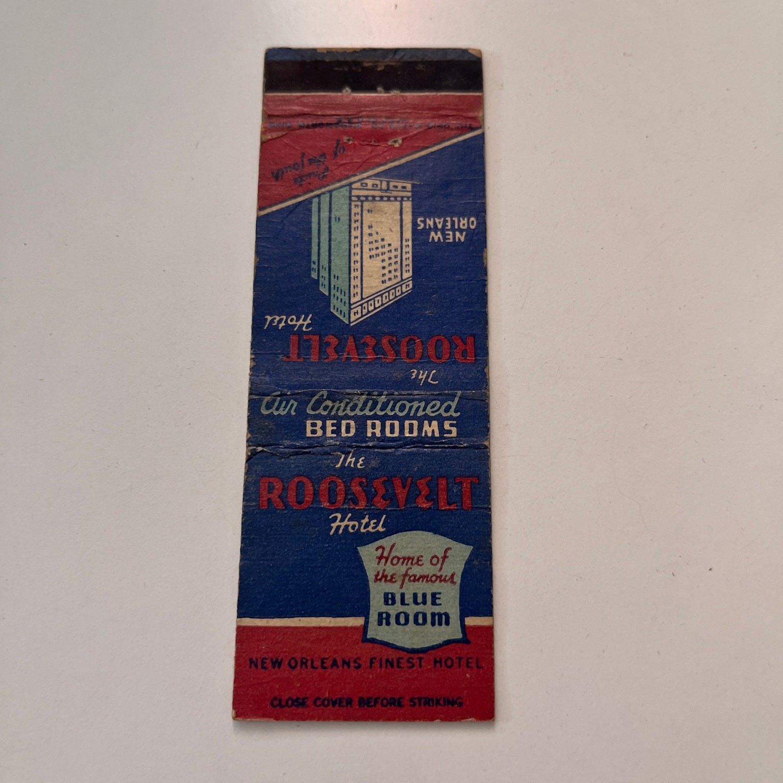 The Roosevelt Hotel Finest Hotel New Orleans Vintage Matchbook Cover SMB5-5