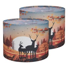 Patterned Lamp Shades Set of 2, Large Drum Lamp Shade for Table  Floor Lamps...