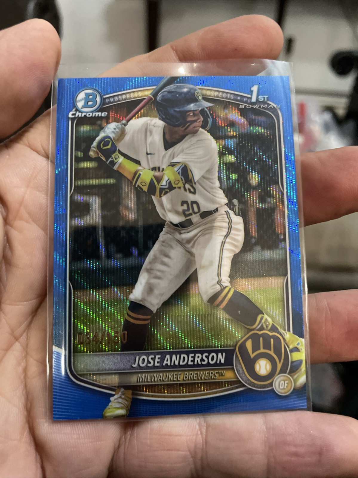 JOSE ANDERSON 2025 BOWMAN CHROME 1ST BLUE WAVE REFRACTOR /150