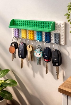 Building Block Wall Key Holder   Brick Style Keychain Rack 
