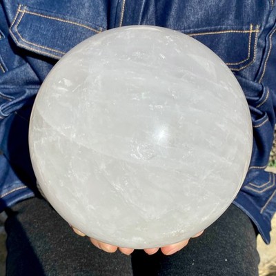 11.53LB Large Natural White Crystal Quartz Crystal Sphere Ball Healing