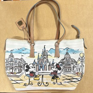 Dooney & Bourke Disney Mickey & Minnie Medium White Tote Brown Straps