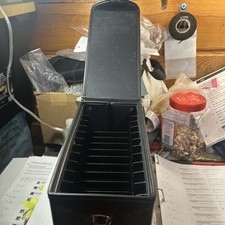 Vintage Brown Cassette Tape Holder Carry Case 24 Slot Very Nice FREE SHIPPING