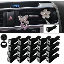 20PCS Black Square Car Vent Clips with Box – Air Freshener Holders for Home/Car