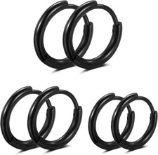 316L Surgical Stainless Steel Hoop Earrings 8Mm/10Mm/12Mm Hypoallergenic Huggie
