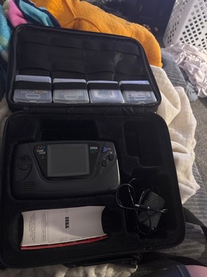 SEGA Game Gear Handheld System - Black with case and 4 games and charger