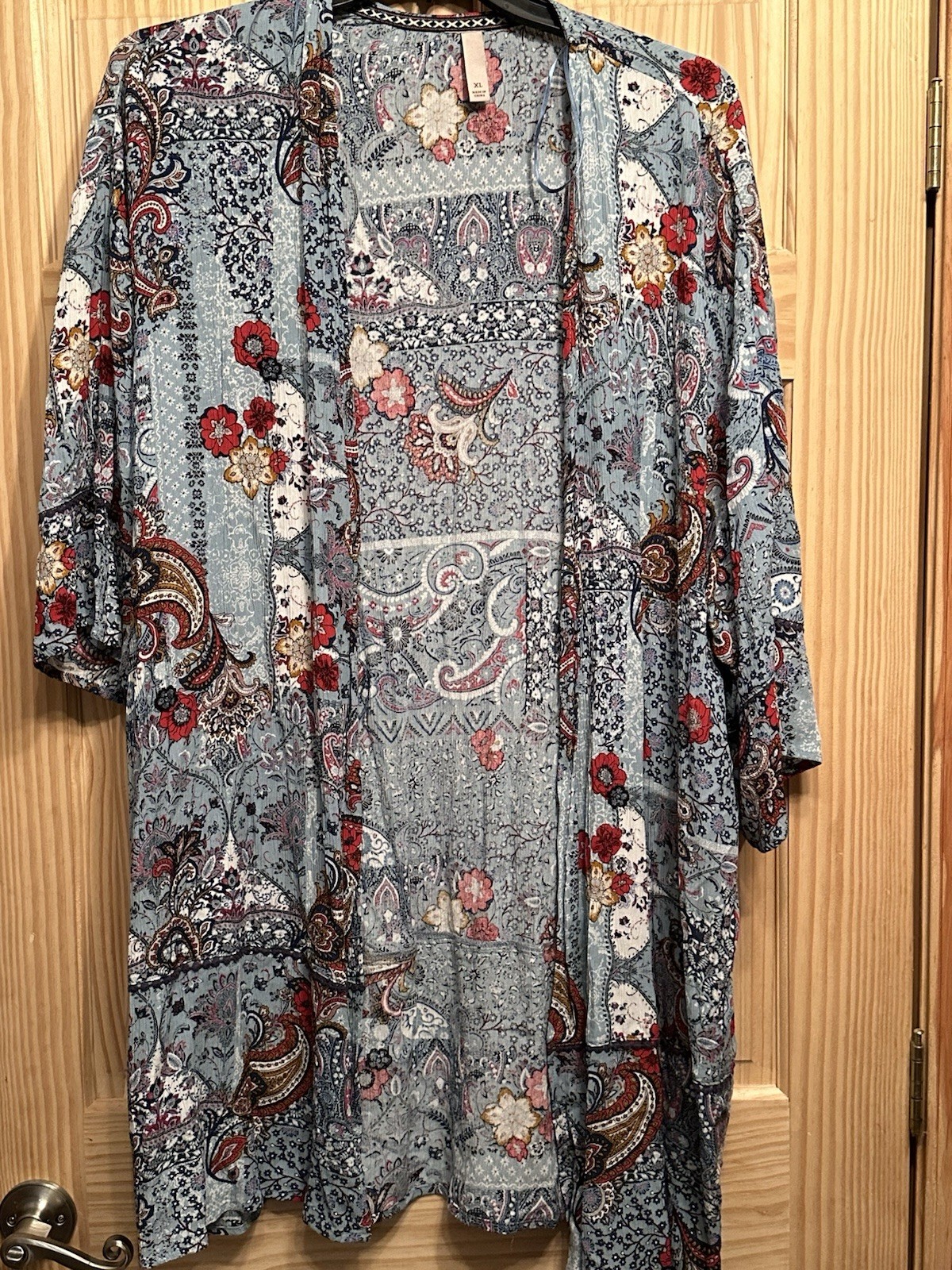 Boho Patchwork Kimono Duster Tunic | Paisley Flor… - image 1