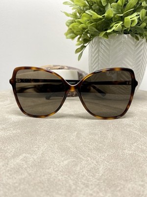 JIMMY CHOO Fede 59MM Cat Eye Sunglasses Dark Tortoise Color Frame | New in Case