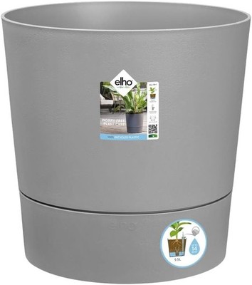 elho Rund 43cm Blumentopf Pflanzkasten Selbstbewässerung Grau Balkon Outdoor