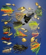 VTG LOT 14 BASS FISHING LURES TANDUM SPINNERBAITS BUZZBAITS MIXED SPINNER BUZZER