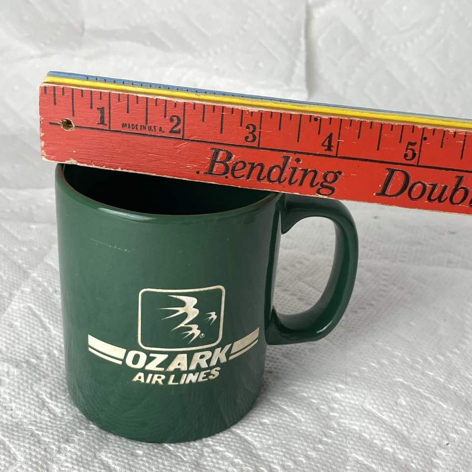 Taza de café vintage Ozark Airlines taza horno artesanía Staffordshire Inglaterra cerámica Foto 3 de 4