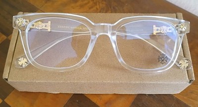 Chrome Hearts Style Eyeglass Frames- Clear & Gold- Made In Italy-2273 53-18-138 