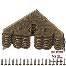 Set of 8 Bronze Decorative Table Corner Protectors - Vintage Vintage Style