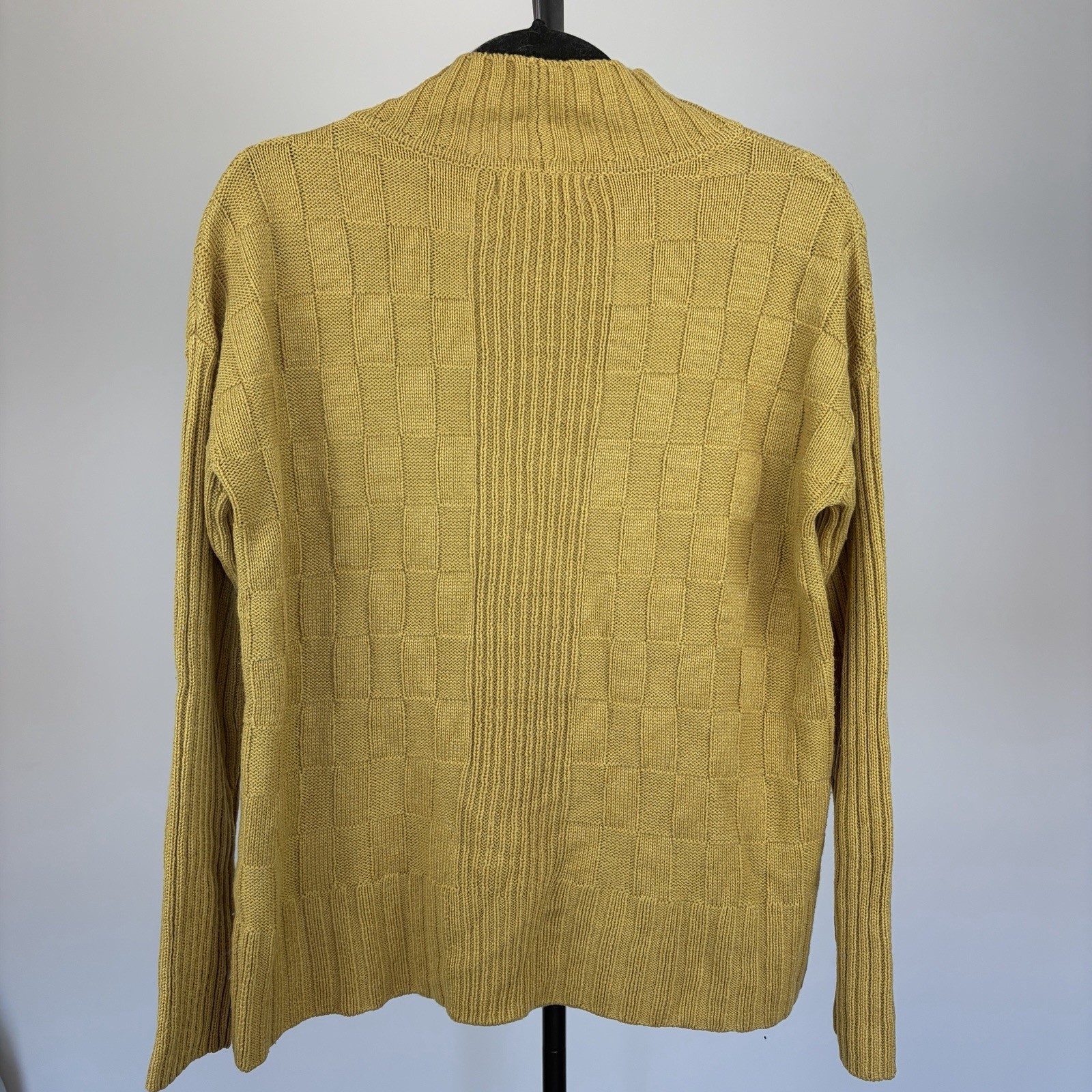 Next Mustard Yellow Green Wool Blend Turtleneck Pattern Sweater Jumper Size XS image 5